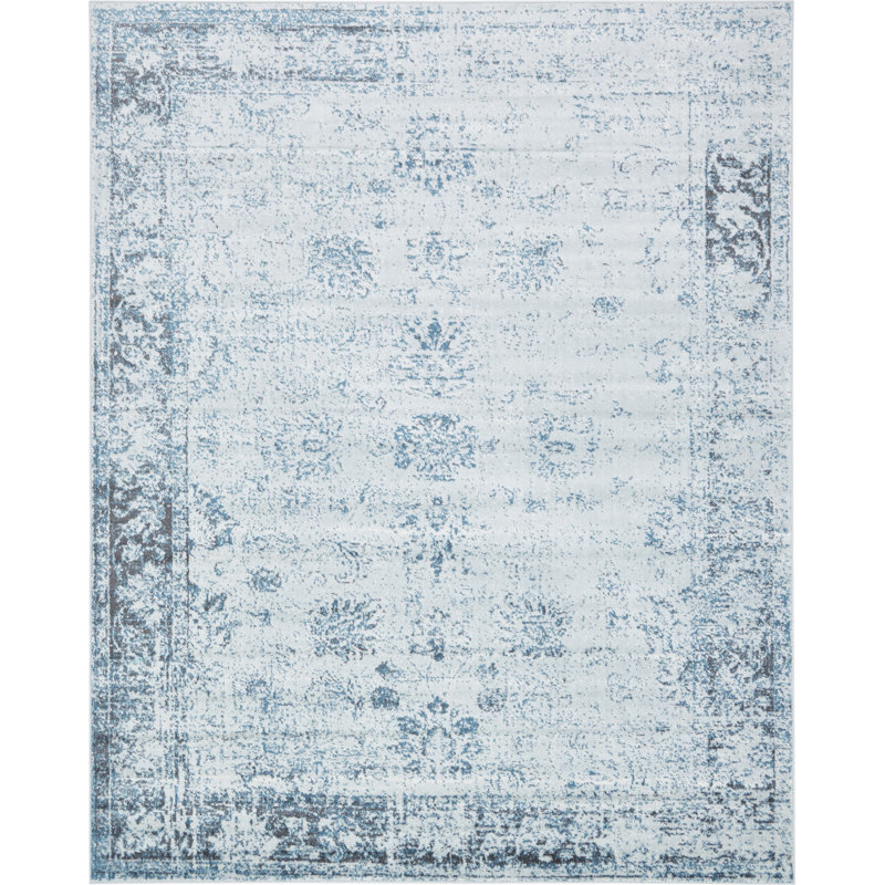 Mistana Brandt Light Blue/Ivory Area Rug & Reviews Wayfair